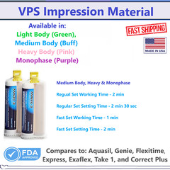 Dental Heavy Body Fast Set VPS Impression Material Medium Body Regular Set 50Ml