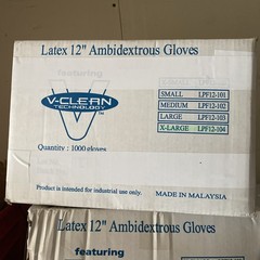 v-clean LPF12-104 latex 12″ ambidextrous gloves ( Lot Of 100 )