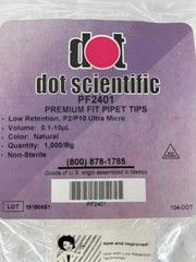 Dot Scientific Inc PF2401 Low Retention Clear Pipet Tips 1000 Count 0.1-10ul