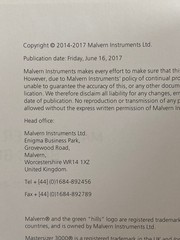 MALVERN Mastersizer 3000 Basic Guide Book Published 2017 Copyright 2014-2017