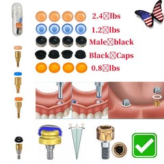 Locator Abutment Replacement Male Retention Inserts Cap Overdenture Inserts PEEK
