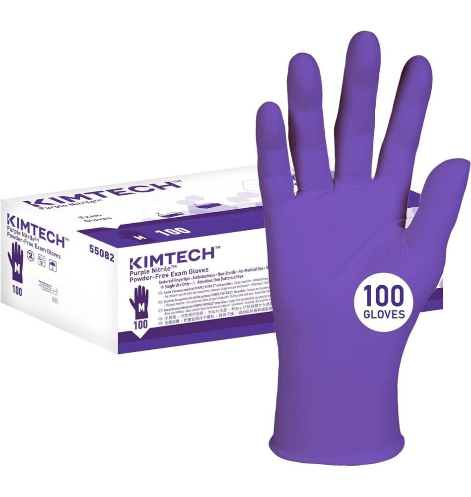 Kimtech™ Purple Nitrile™ Exam Gloves (55082), 5.9 Mil, Size: M (Box 100)