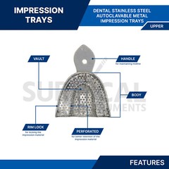 50 Dental Metal Impression Trays Solid