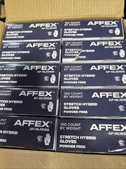 Affex Stretch Hybrid Gloves Powder Free Large 10 Boxes/Case Total of 1000