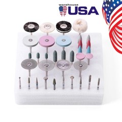 35Pcs Dental Lab Polishing HP RA Kit Diamond Burs Brush For Low Speed Handpiece