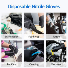 Schneider Nitrile Exam Gloves, Black, Medium, 100-Ct Box, 4-Mil, Latex-Free, Pow