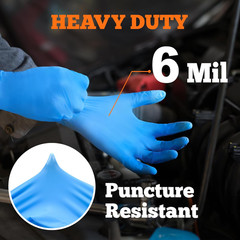 Nitrile Exam Gloves, Blue, 6-Mil, Heavy Duty Nitrile Gloves, Mechanic Disposable