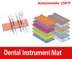 Dental Small Silicone Instrument Mat Reversible 8 or 12 Holder for Instruments