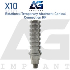 10 Titanium Temporary Abutment Non Hex RP Conical Connection Dental