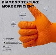 SureCare® MEDIUM 8 Mil Diamond Textured Orange Nitrile Sure-Tac Gloves (500)