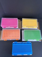 VWR Tube Rack with Lid Reversible Holds 0.2 – 1.5 ml Tubes Asst Colors 10 Racks