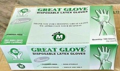 GREAT GLOVE Latex Powder-Free FIT (Polymer Coated) 100pcs per box-SIZE Medium