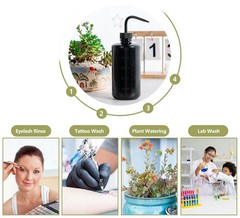 Melphoe Tattoo Wash Bottle Squeeze 3Pcs 500ml Squirt 3*500ml, Black