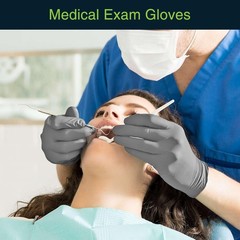 FifthPulse Cool Gray Nitrile Disposable Gloves – Latex Free food Safe Cleaning