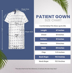6 Pack Unisex Hospital Gowns, Patient Gowns for Women and Men with Back Tie, Com