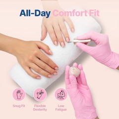 Schneider Nitrile Exam Gloves, 4-mil Medical Gloves Small, Cherry Blossom