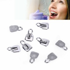 12Types Dental Orthodontic Lingual Buttons Bondable Round/Rectangular Mesh Base