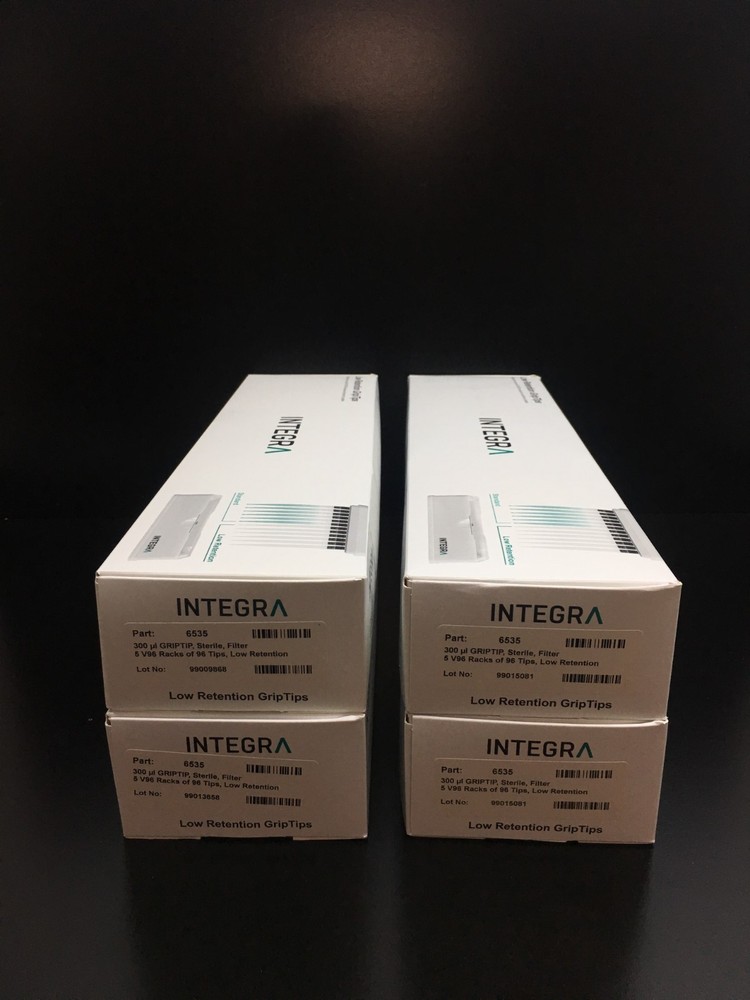 Integra Cat No 6535 Griptip Low Retention Sterile 300uL Pipette Tips Lot 4 PKS