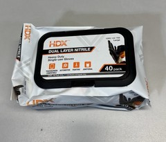 HDX Pop-N-Go Black Disposable Heavy Duty Nitrile Gloves, Size Large (40-Count)