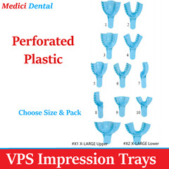 Dental VPS Impression Trays Perforated Plastic Autoclave CHOOSE SIZE, Upto 50/Bx