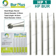 US WAVE Dental Surgical Burs Tungsten Carbide Bur Round HP 44.5mm For Slow Speed