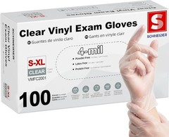 Clear Vinyl Exam Gloves, Latex-Free, Disposable Medical Gloves, Cleaning Glov…