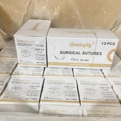 12 Boxes Sutures CHROMIC GUT 3-0/4-0 for Veterinary Practice Training Use Only