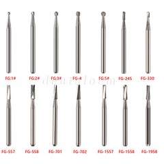 FG Round Dental Burs, 19mm (Pack of 10-100), Carbide for High Speed Handpiece