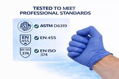 Cuff First Nitrile Exam Gloves Case 2000 Ct (16 x 125) Blue Latex-Free