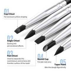 5pcs Dental Composite Resin Porcelain Brush Pens Shaping Silicone Teeth Tool