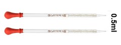 2Pk 0.5ml Glass Graduated Dropper Pipettes Lab Dropper with Red Rubber Cap&Scale
