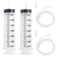 2 Pack 300/350ml Syringes, Extra Large Plastic Syringe with 40inch Plastic Tu…