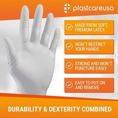 Ambidextrous Powder-Free Latex Exam Gloves: 100/1000 Count with Textured Grip