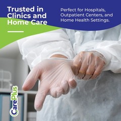 Powder-Free Clear Vinyl Gloves – 100 Count, Water-Resistant, Ambidextrous Fit