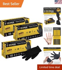 Heavy Duty Black Nitrile Disposable Gloves, 6 Mil – Latex Free, Powder Free, …