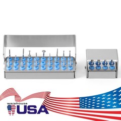 8/30Holes Bur Dental Burs Disinfection Autoclave Stand Holder Block Case Steel