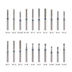 100pcs Dental Diamond Burs For High Speed Handpiece Medium Friction Grip 1.6mm