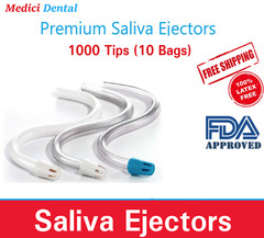 1000 (10 Bag) White Clear Dental Saliva Ejectors Ejector Disposable Suction Tips