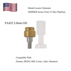 Zimmer Tapered Screw-Vent 4.5mm Internal Hex Implant 1-5mm for Locator Abutment