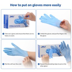 200/1200 JMU Nitrile Gloves Medical Exam 3.5 Mil Latex Free Powder Free XS/S/M/L