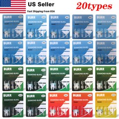 100 Pzas Dental Fresas Dentales de Diamante FG 1.6MM Mezclado 20 Tamaño