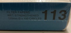 1 New Box of 100 Whatman 113 125 1113 125mm Filter Papers (B37)
