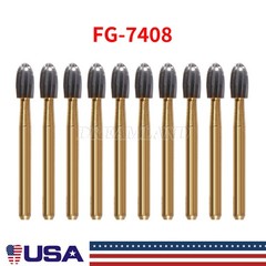 10*Tungsten Carbide Gold Burs Trimming Finishing FG7901 /7902/ 7406 /7408 Dental