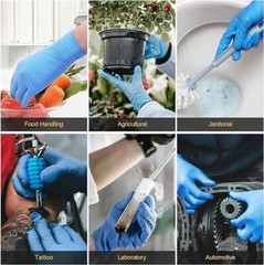 100 Disposable Nitrile Gloves 6 mil Heavy Duty Gloves Cooking Latex Powder Free