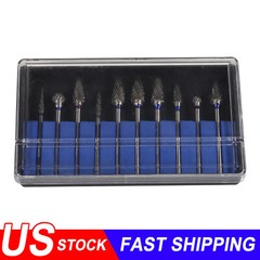 10pcs Dental Lab Polishing Bur Drills Tungsten Steel Carbide Burs HP 2.35MM ns