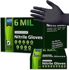 Heavy Duty Black Nitrile Gloves 6 Mil Disposable Medical Industrial 1000
