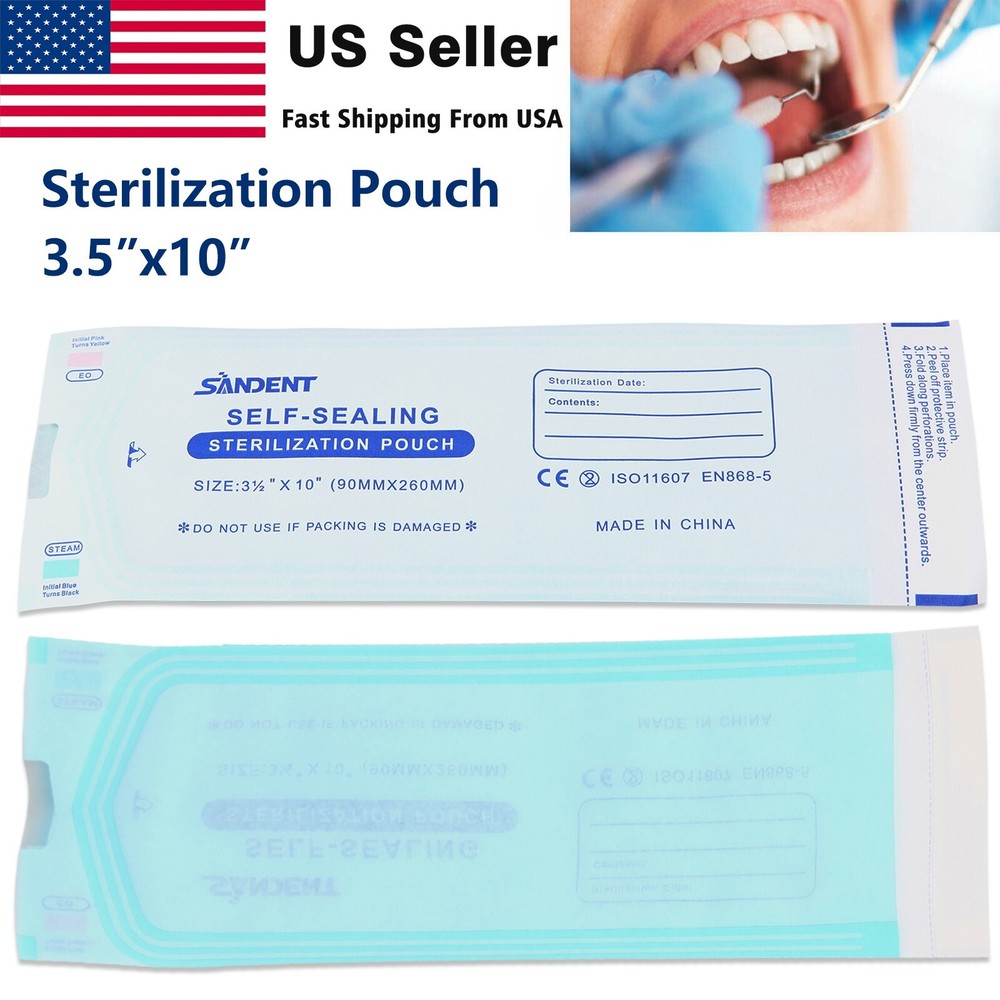 Sterilization Pouches- 3.5 ” x 10 ” Dental Self Pouch Bag 200 Bags