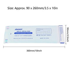 Self-Sealing Sterilization Pouch Bag, 3.5″ x 10″, Paper/Blue Film (Box of 200pc)