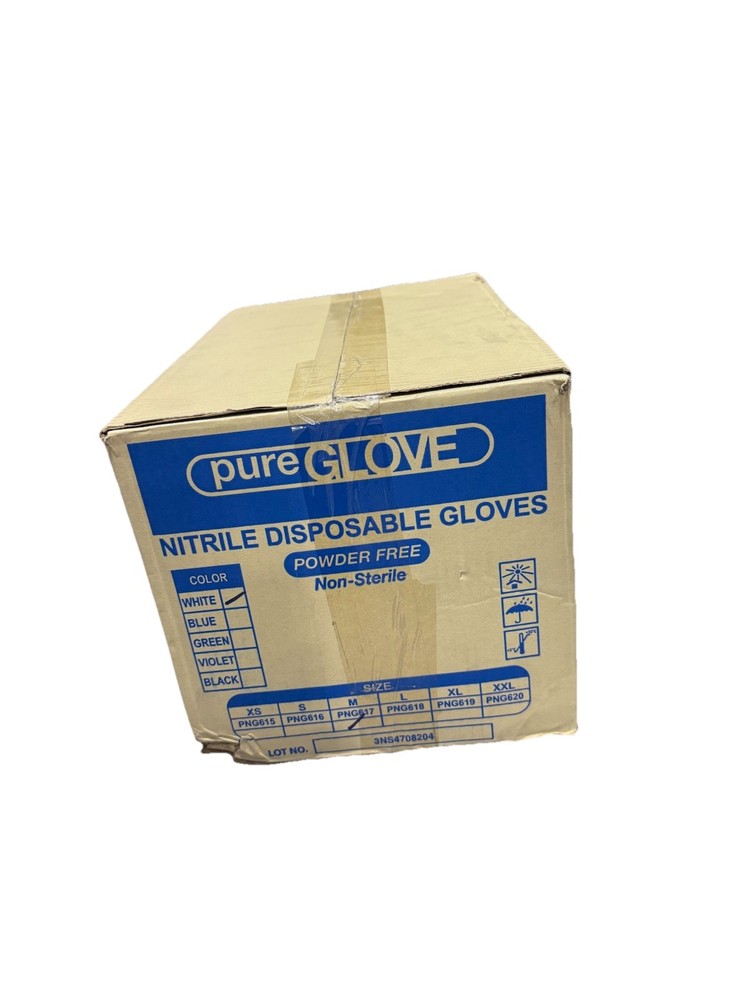 Case Of 1000 – Pure Glove Nitrile Disposable Gloves, Size Medium, Color White!!