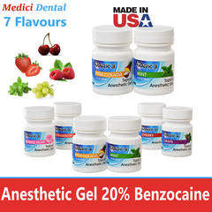 Dental Topical Anesthetic Gel 20%, 7 Flavors, 1oz Jar, Made in USA Exp 02/2027